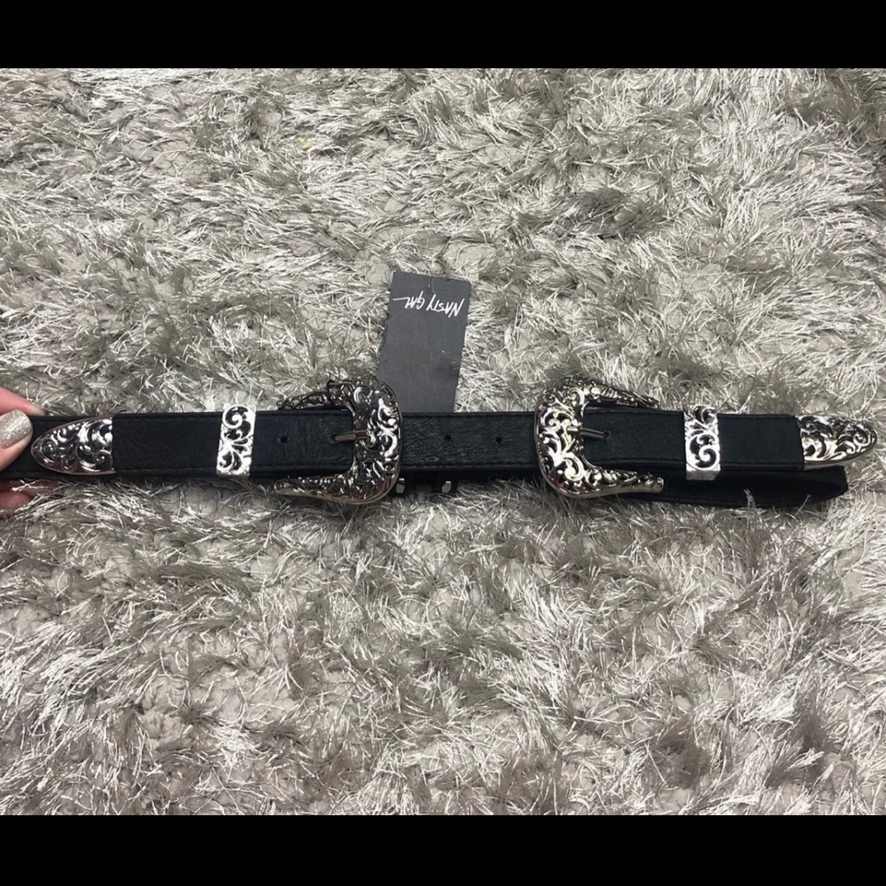 Western double buckle belt